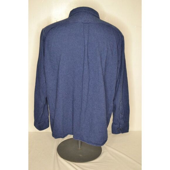 Eddie Bauer Men's XXL Blue Heavyweight Flannel Button Down Long Sleeve Shirt - Picture 6 of 11